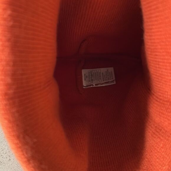 NWOT Carhartt Orange KNIT CUFFED BEANIE Patch Warm - Picture 7 of 7